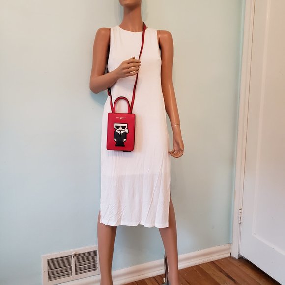 NWT KARL LAGERFELD Cute Red MAYBELLE bag. - Picture 8 of 17